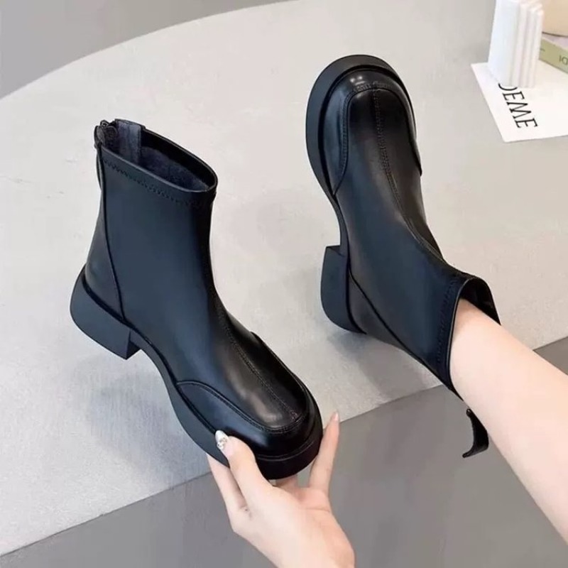 Women Square Toe Block Heel St - Embroidery Garments ulasan dan harga