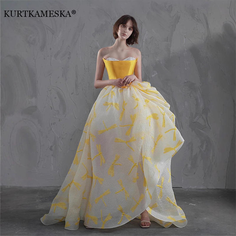 Elegant Yellow Satin Top Pagea - Embroidery Yellow Dress ulasan dan harga