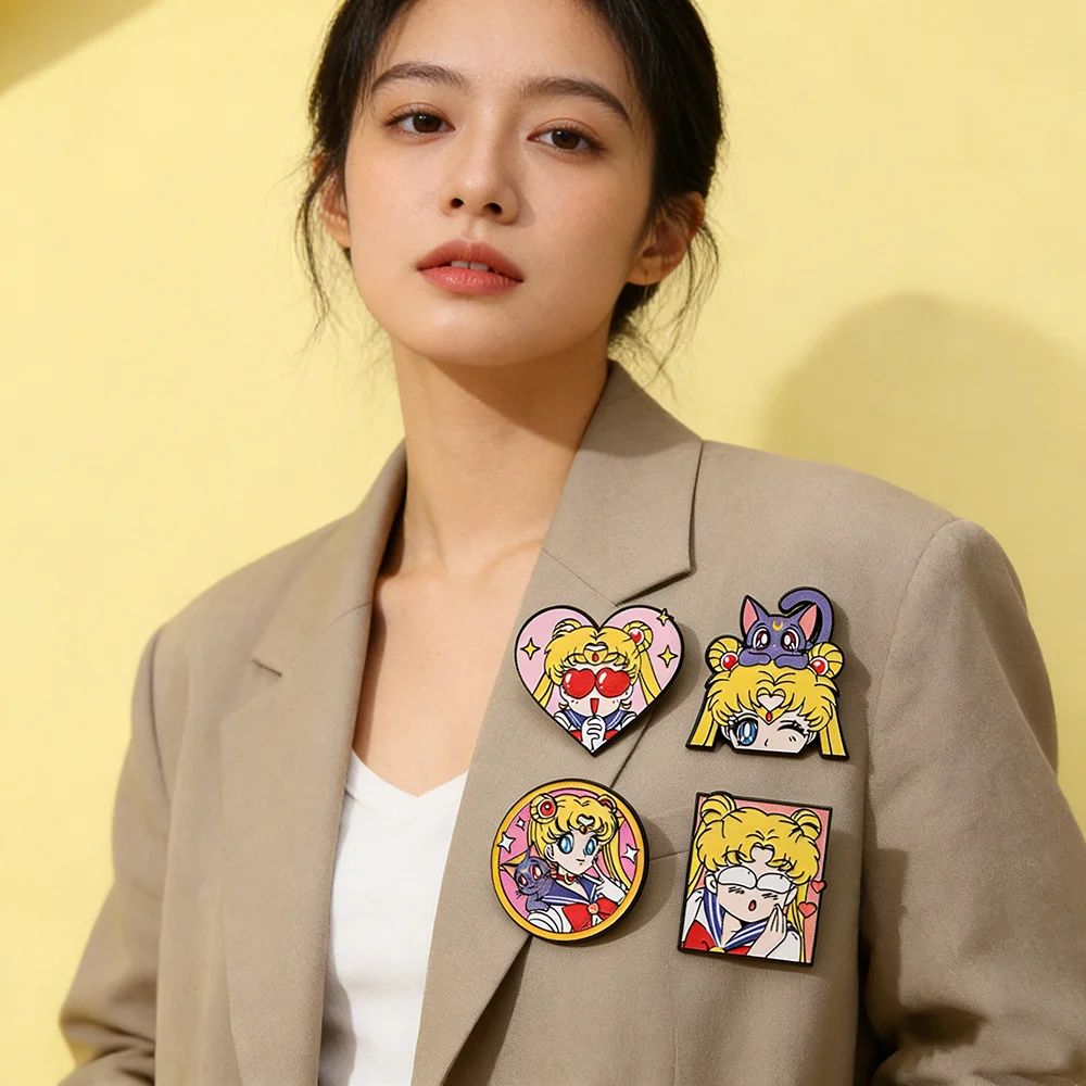4 Pcs Sailor Moon Heart Shape  - Embroidery Reddit ulasan dan harga
