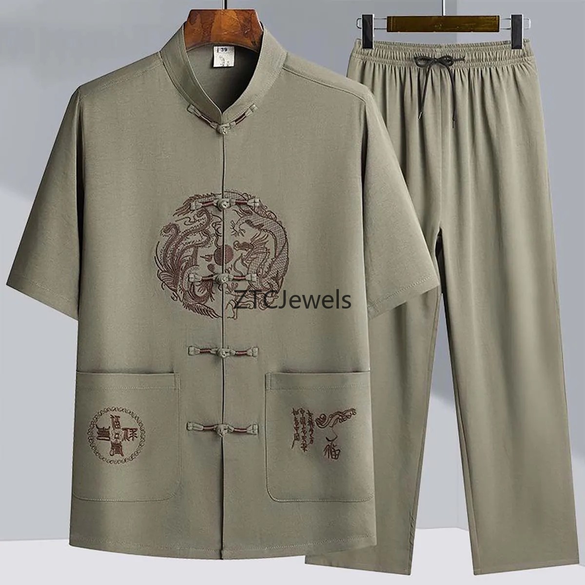 Traditional Chinese Kung Fu Su - Embroidery Cotton Shirt ulasan dan harga