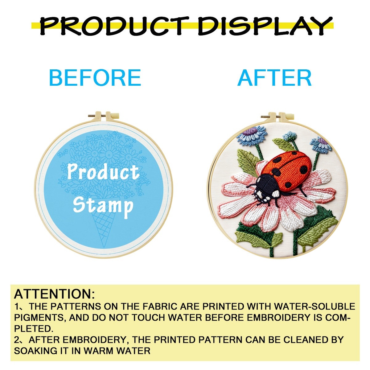 1Set Ladybug On Daisy Diy Embr - Embroidery Lady Bug ulasan dan harga