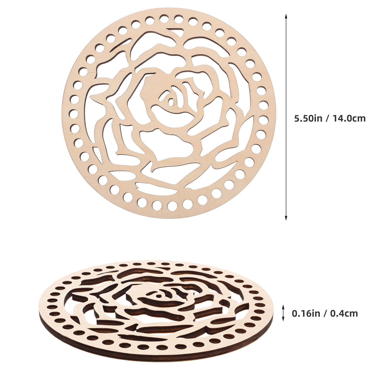 2Pcs 14Cm Round Wooden Crochet - Embroidery Bag ulasan dan harga