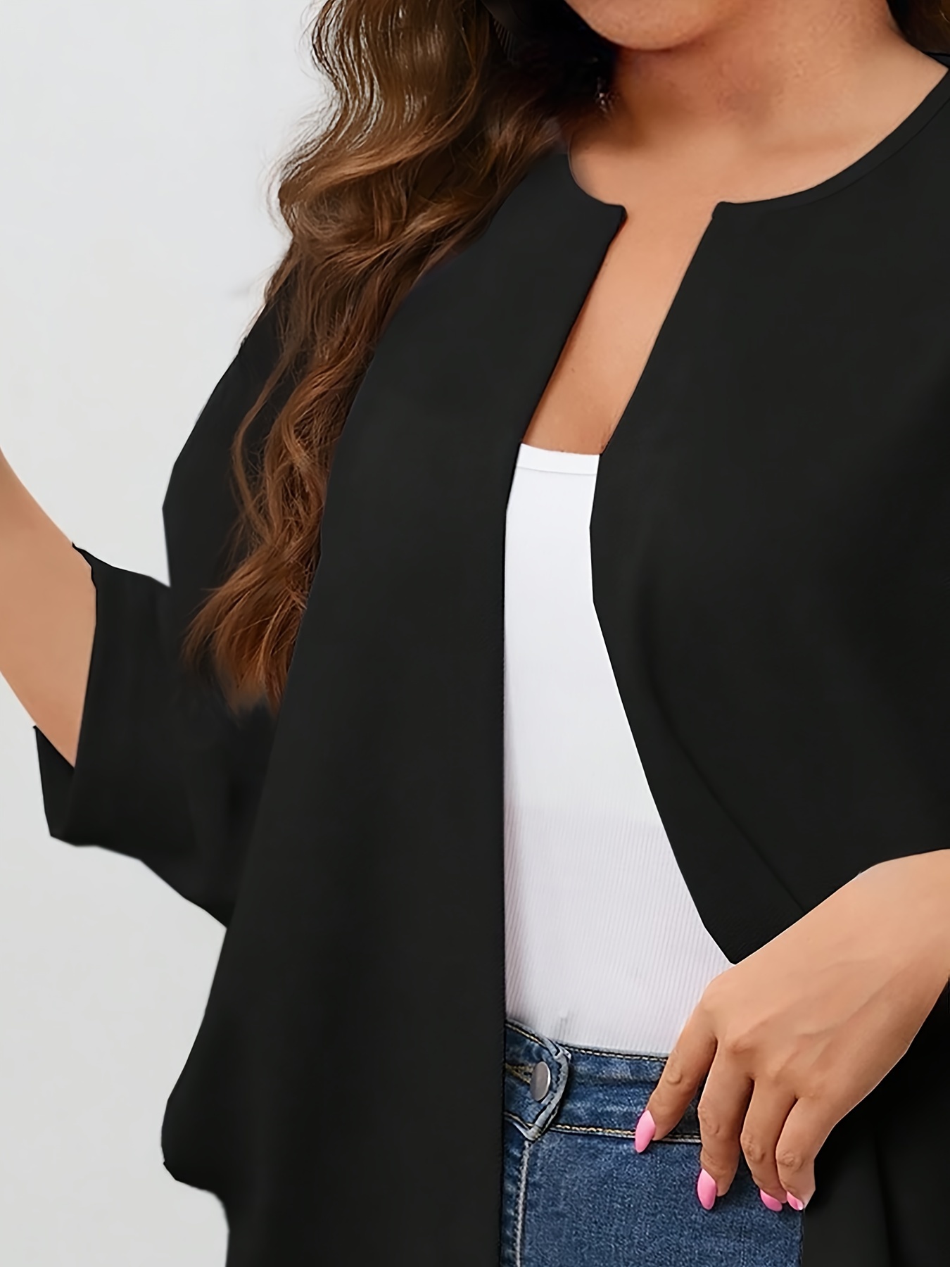 Plus Size Women's Open Front C - Embroidery Online ulasan dan harga