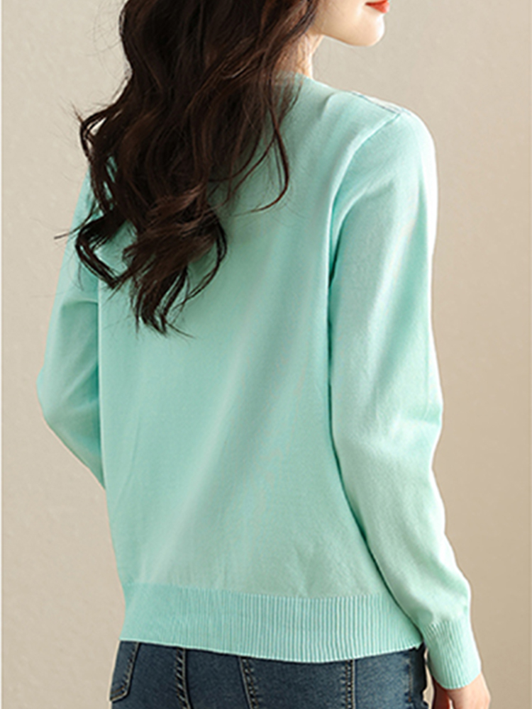 New Casual Soft Knit bottoming - Embroidery Online ulasan dan harga